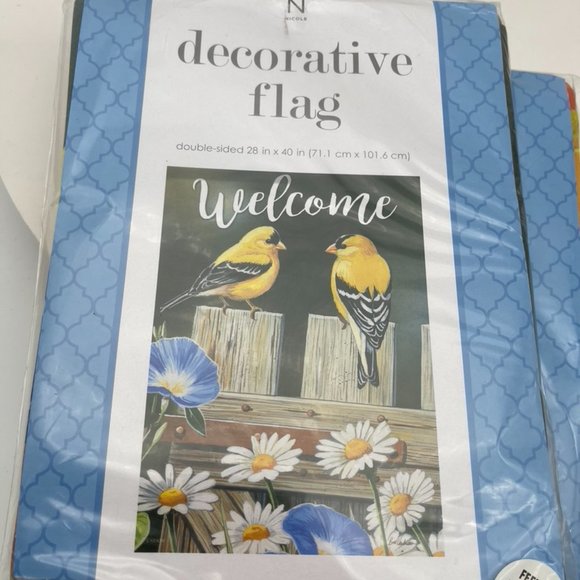 2 DECORATIVE FLAGS LARGE SIZE 28 X40 DOUBLE SIDED - Picture 13 of 14